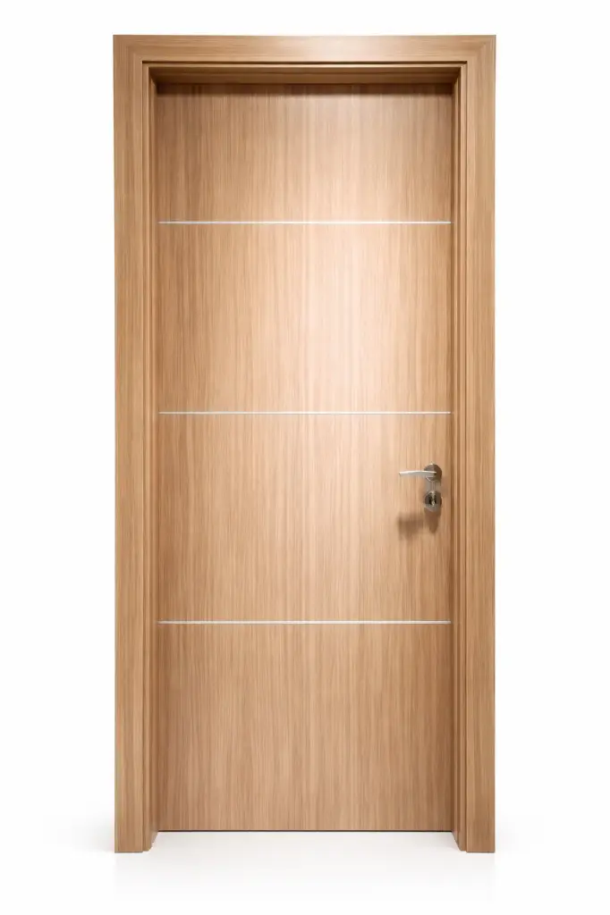 Horizontal Aluminium Door B02: Light Cherry