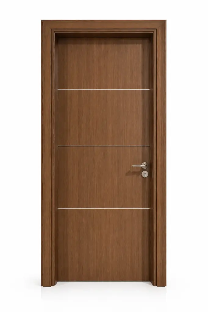 Horizontal Aluminium Door B01: Walnut