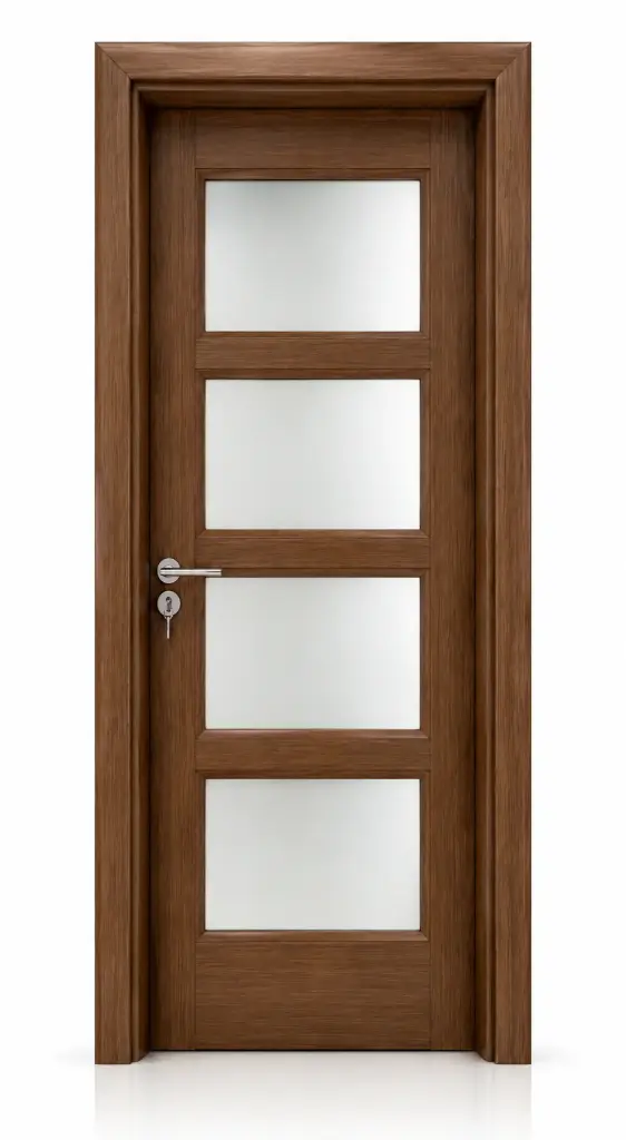 Quad Glass Door H01: Walnut