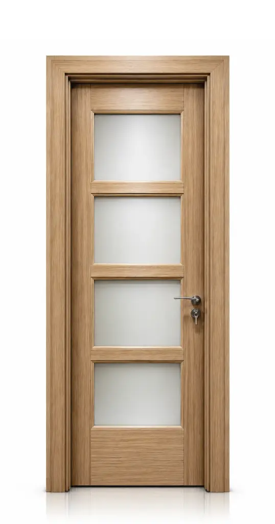 Quad Glass Door H02: Zebrano