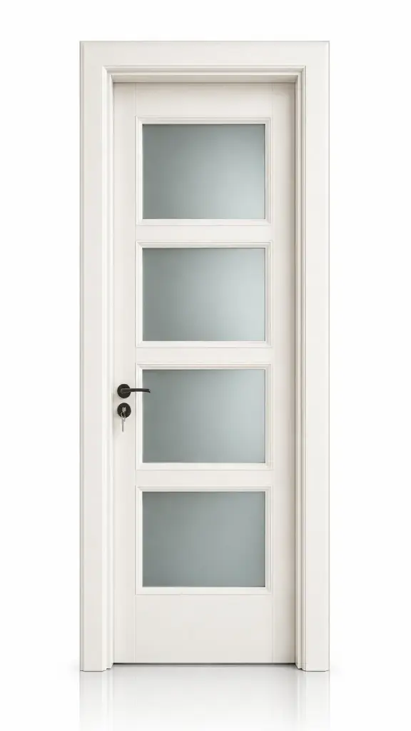 Quad Glass Door H03: Ivory White