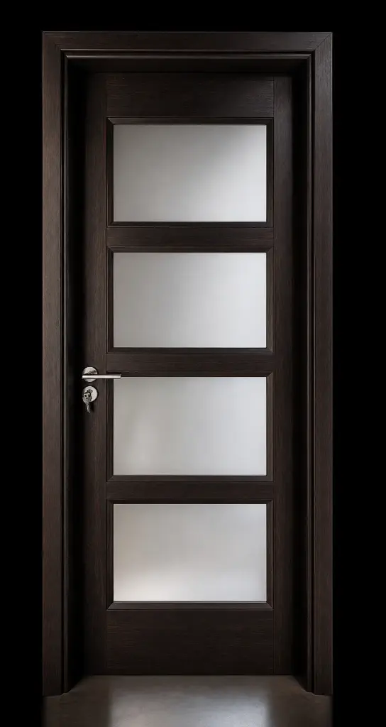 Quad Glass Door H05: Black Rose