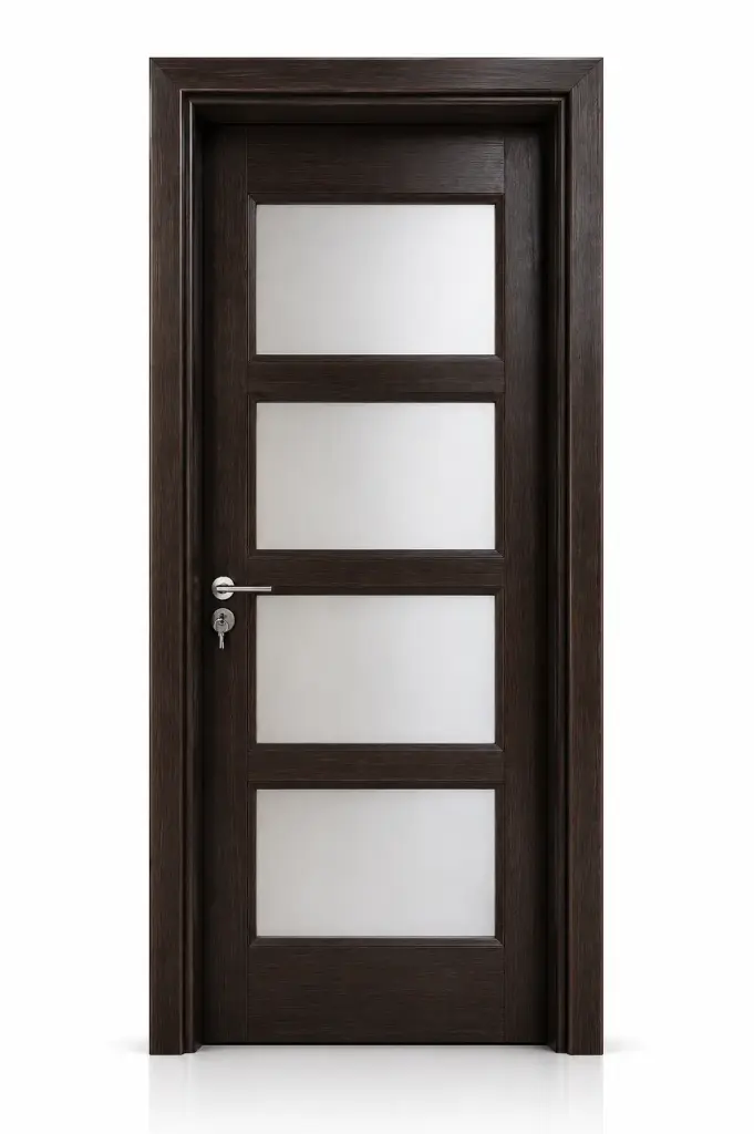 Quad Glass Door H05: Black Rose