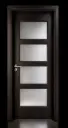 Quad Glass Door H05: Black Rose