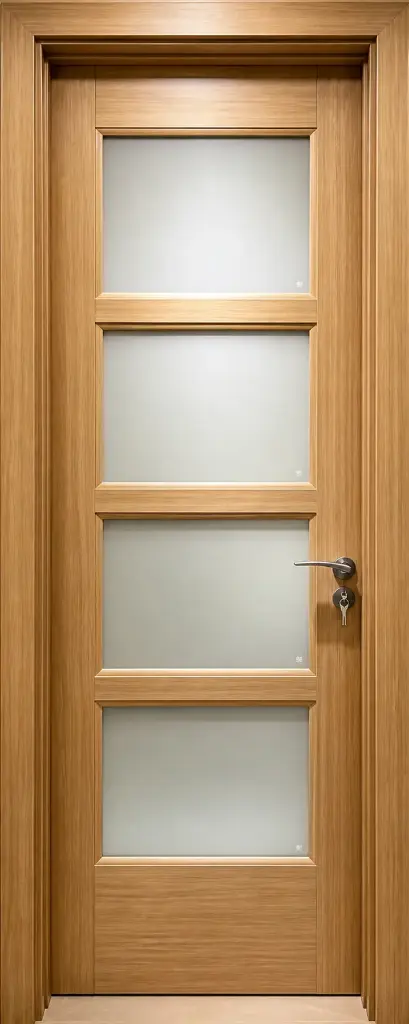 Quad Glass Door H06: Zebra Wood