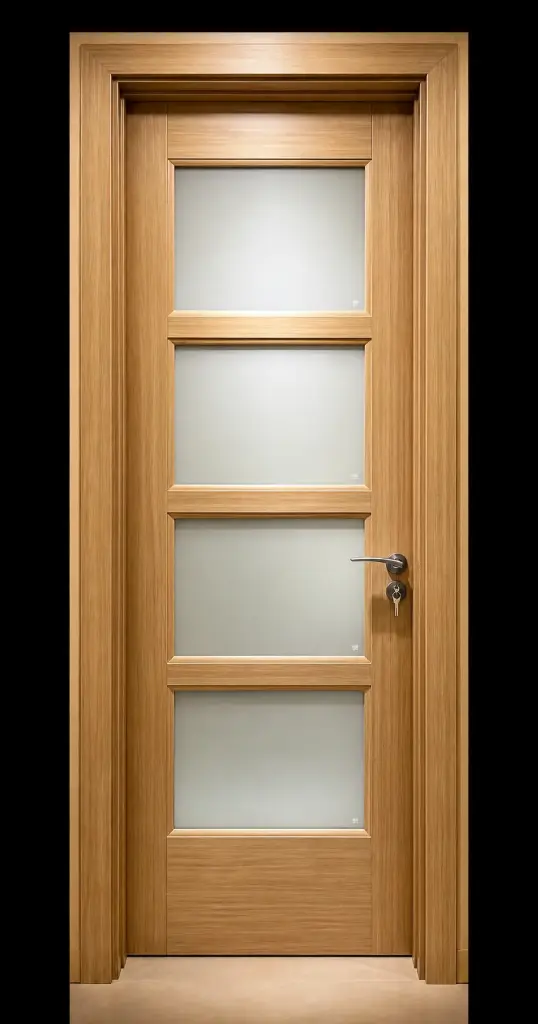 Quad Glass Door H06: Zebra Wood