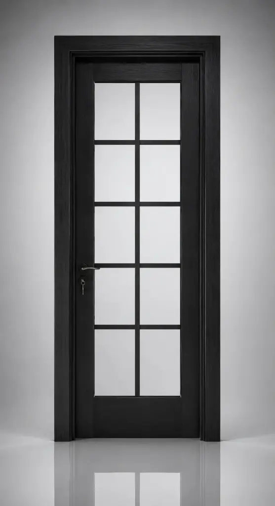 French Glass Door M02: Textured Black