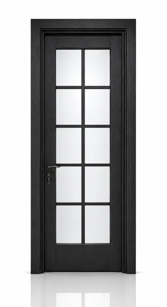 French Glass Door M02: Textured Black