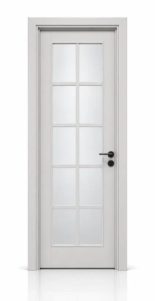 French Glass Door M04: Smooth Light Grey
