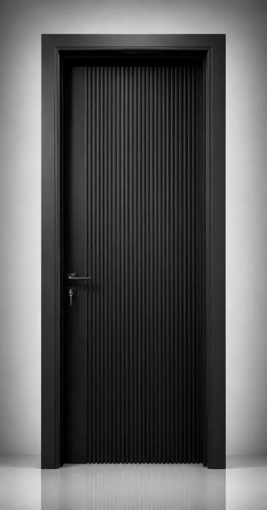 Slat Door G02: Textured Black