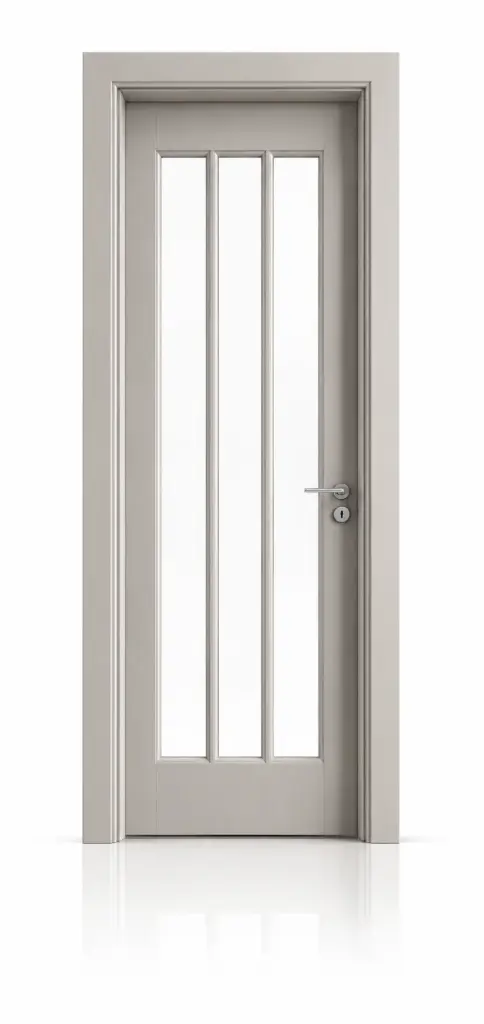 TriVertica Glass Door N01: Smooth Light Grey