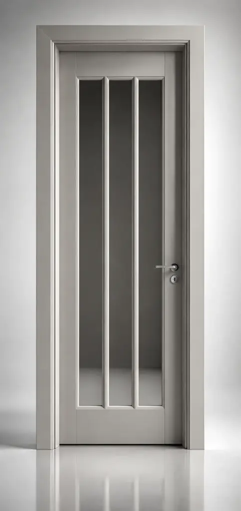 TriVertica Glass Door N01: Smooth Light Grey