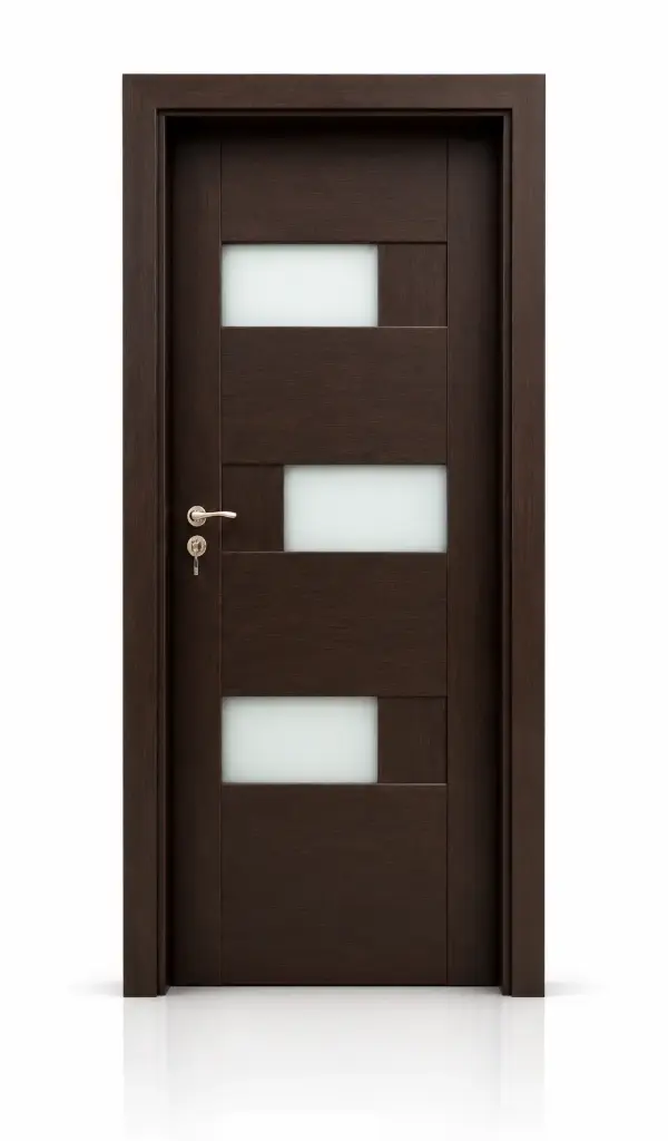 3D Glass Block Door A36: Matt Black Walnut 