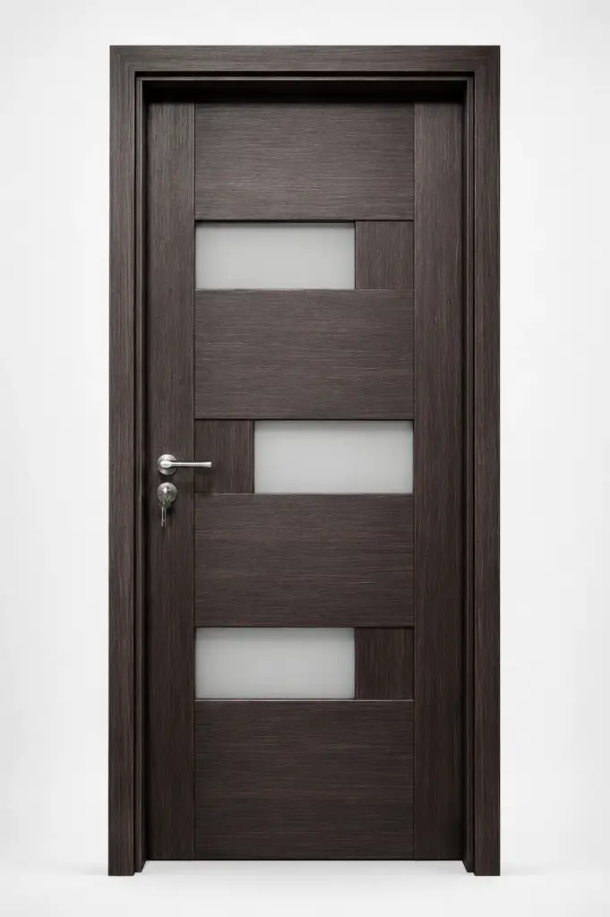 3D Glass Block Door A36: Matt Black Walnut 