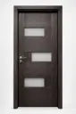 3D Glass Block Door A36: Matt Black Walnut 