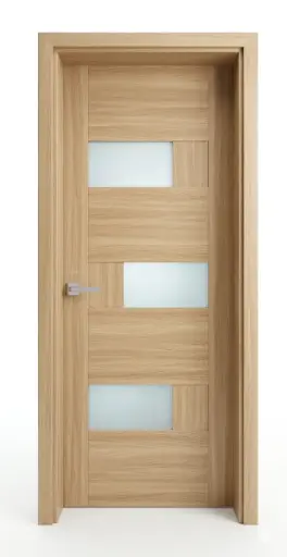 3D Glass Block Door A32: Light Cherry 