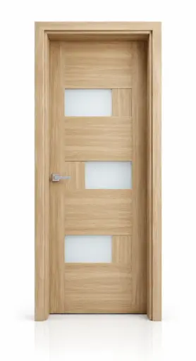 3D Glass Block Door A32: Light Cherry 
