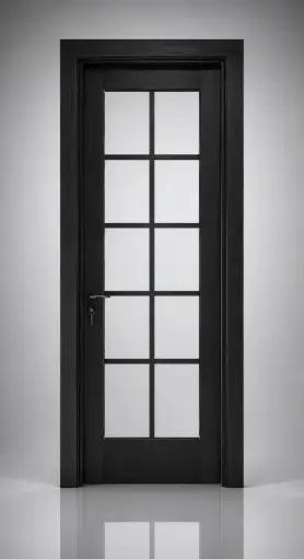 French Glass Door M02: Textured Black