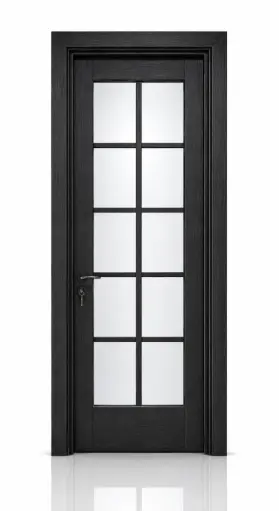 French Glass Door M02: Textured Black