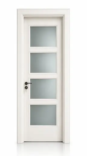 Quad Glass Door H03: Ivory White