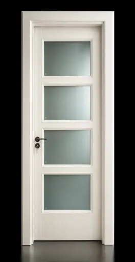 Quad Glass Door H03: Ivory White