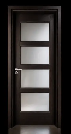 Quad Glass Door H05: Black Rose