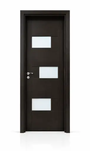3D Glass Block Door A33: Black Rose 