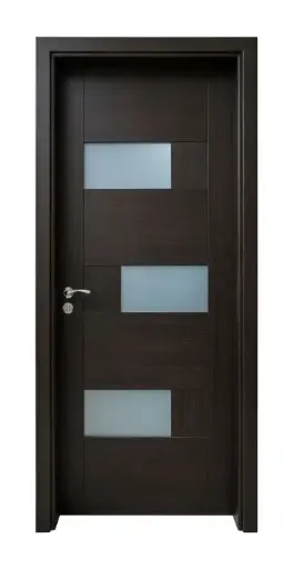 3D Glass Block Door A33: Black Rose 