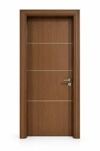 Horizontal Aluminium Door B01: Walnut