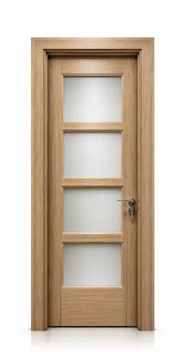 Quad Glass Door H02: Zebrano
