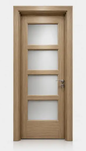 Quad Glass Door H02: Zebrano