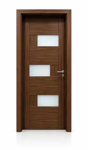 3D Glass Block Door A30: Walnut 