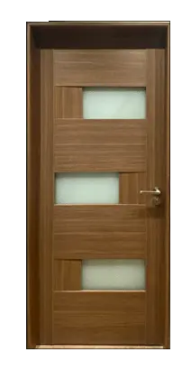 3D Glass Block Door:Walnut A30