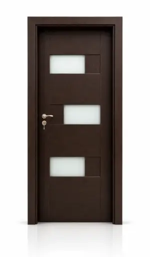 3D Glass Block Door A36: Matt Black Walnut 