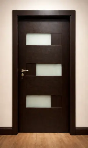 3D Glass Block Door A36: Matt Black Walnut 