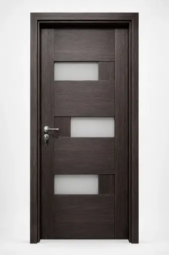 3D Glass Block Door A36: Matt Black Walnut 