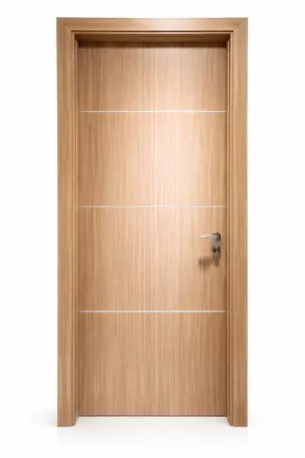 Horizontal Aluminium Door B02: Light Cherry
